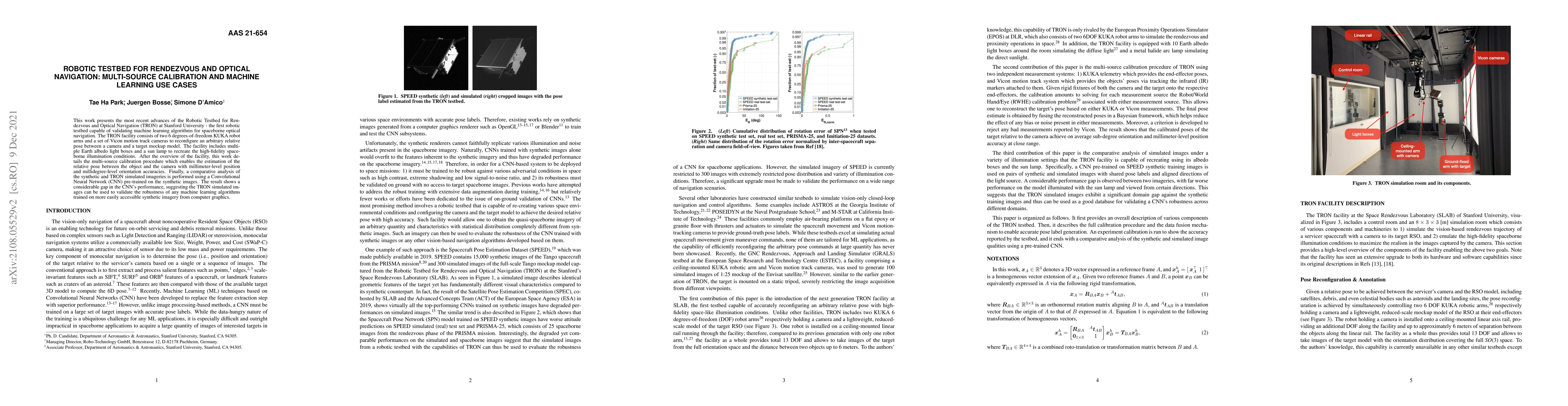 Thumbnail for Robotic Testbed for Rendezvous and Optical Navigation: Multi-Source
  Calibration and Machine Learning Use Cases
