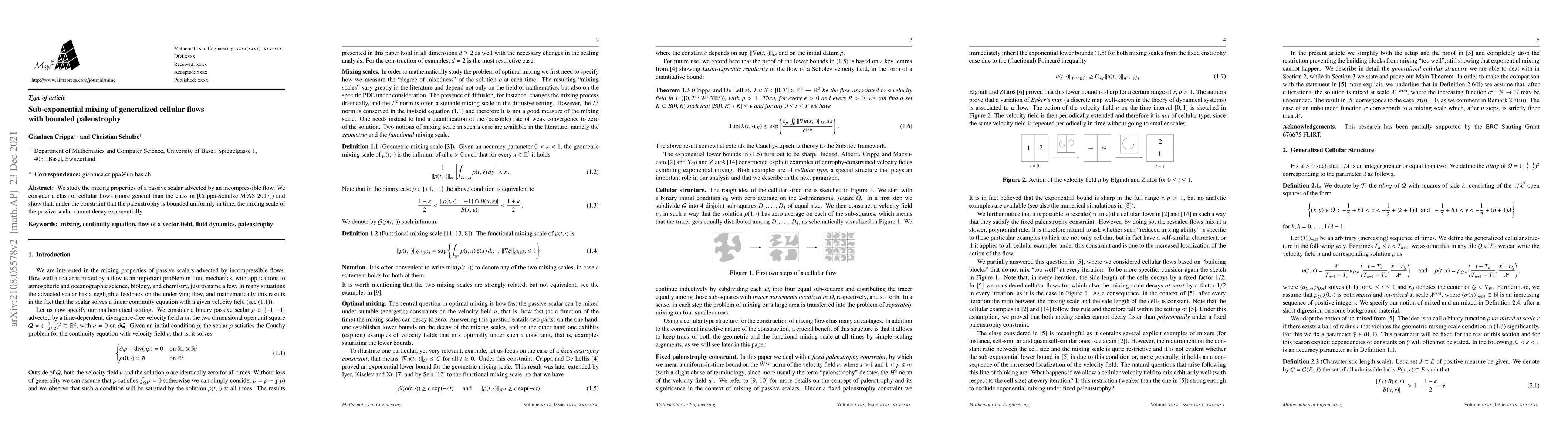 Thumbnail for Sub-exponential mixing of generalized cellular flows with bounded
  palenstrophy