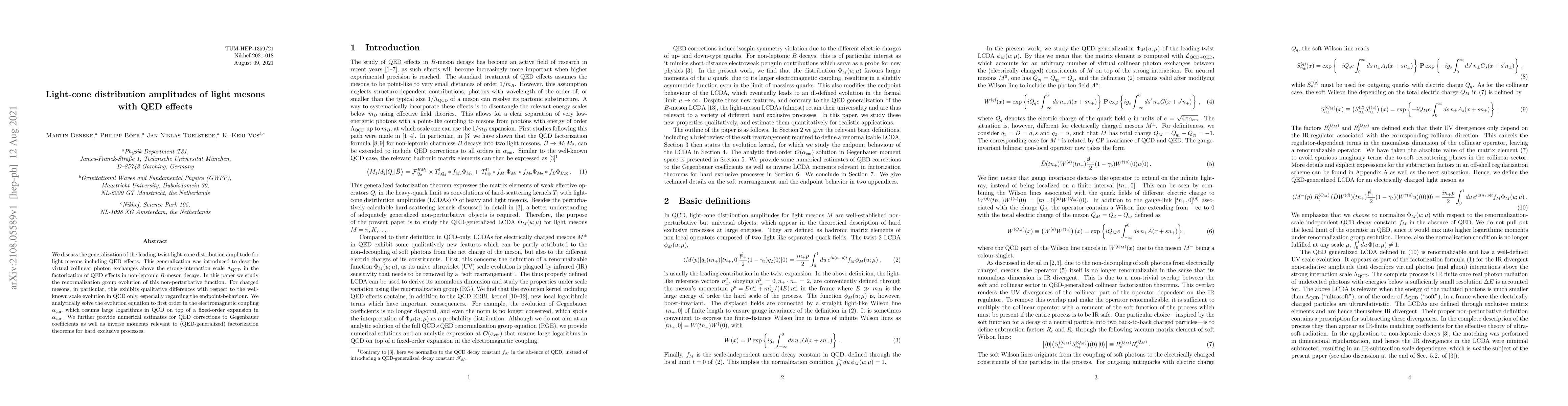 Thumbnail for Light-cone distribution amplitudes of light mesons with QED effects