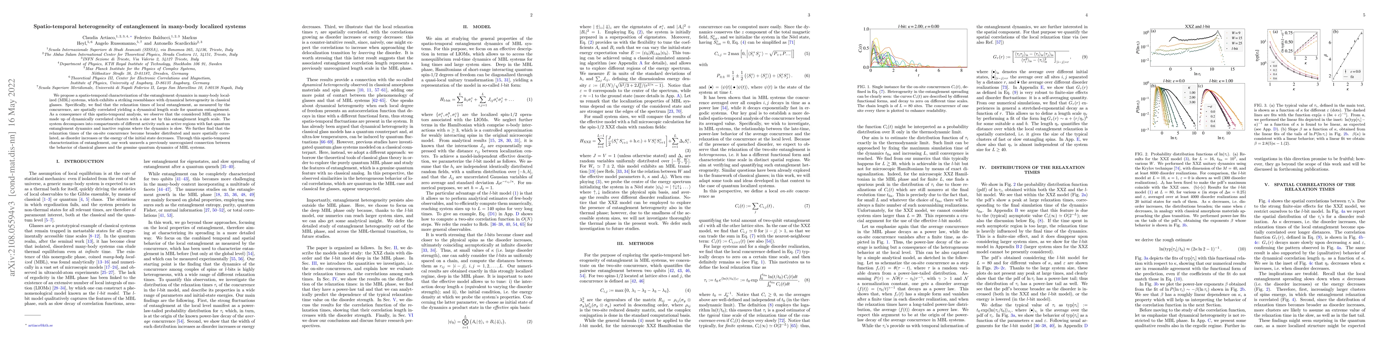 Thumbnail for Spatio-temporal heterogeneity of entanglement in many-body localized
  systems
