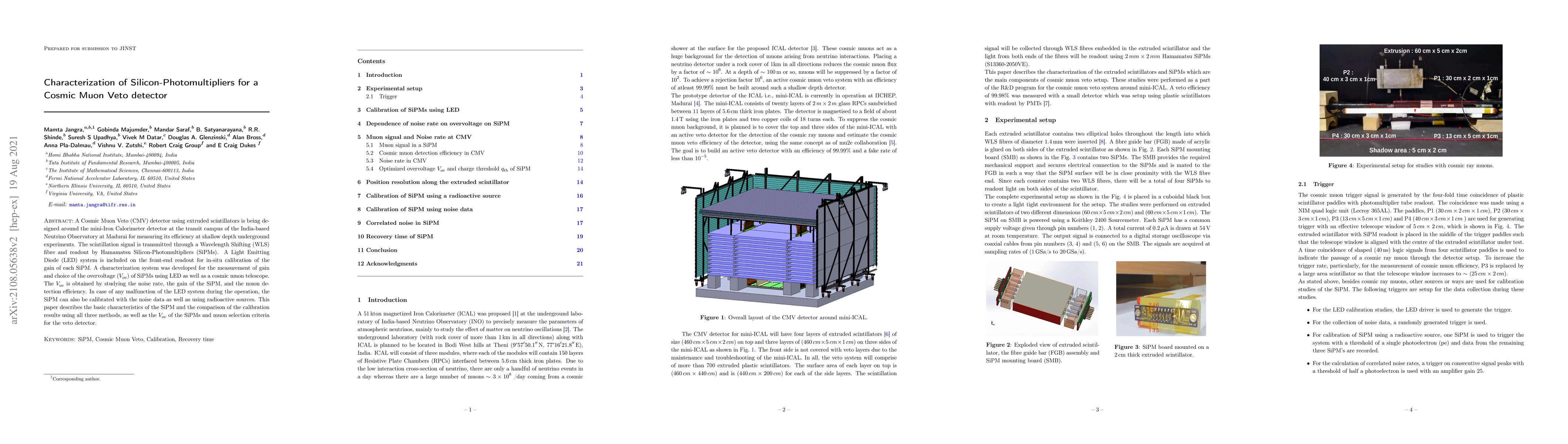 Thumbnail for Characterization of Silicon-Photomultipliers for a Cosmic Muon Veto
  detector