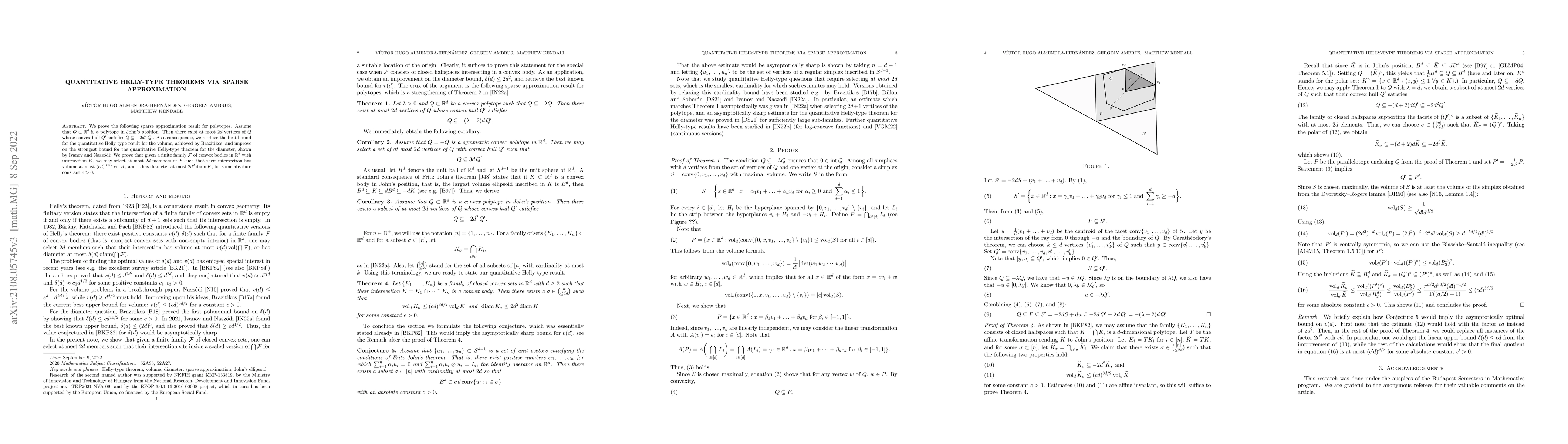 Thumbnail for Quantitative Helly-type theorems via sparse approximation