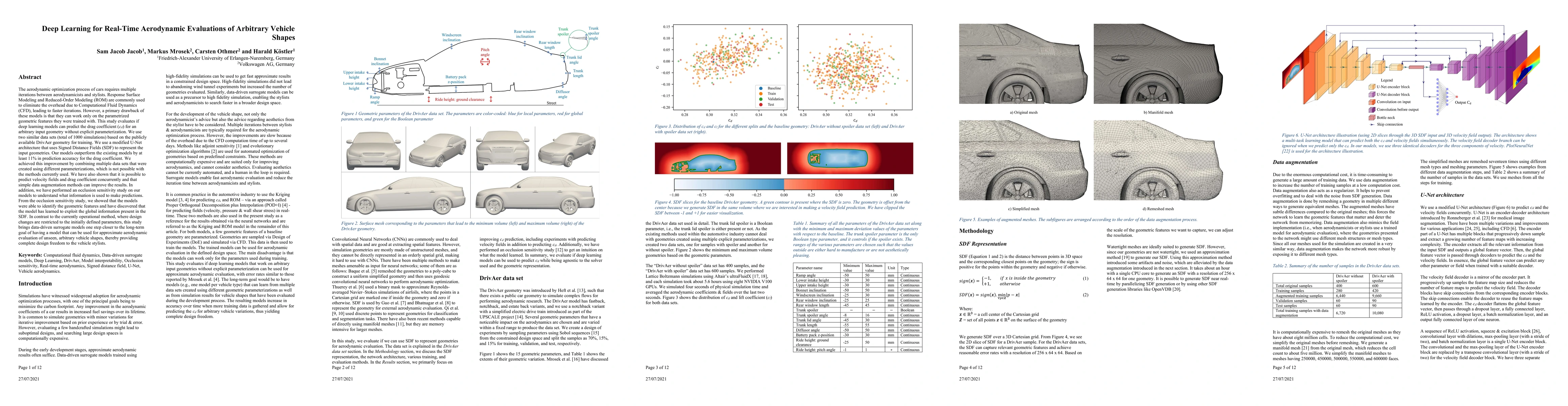 Thumbnail for Deep Learning for Real-Time Aerodynamic Evaluations of Arbitrary Vehicle
  Shapes