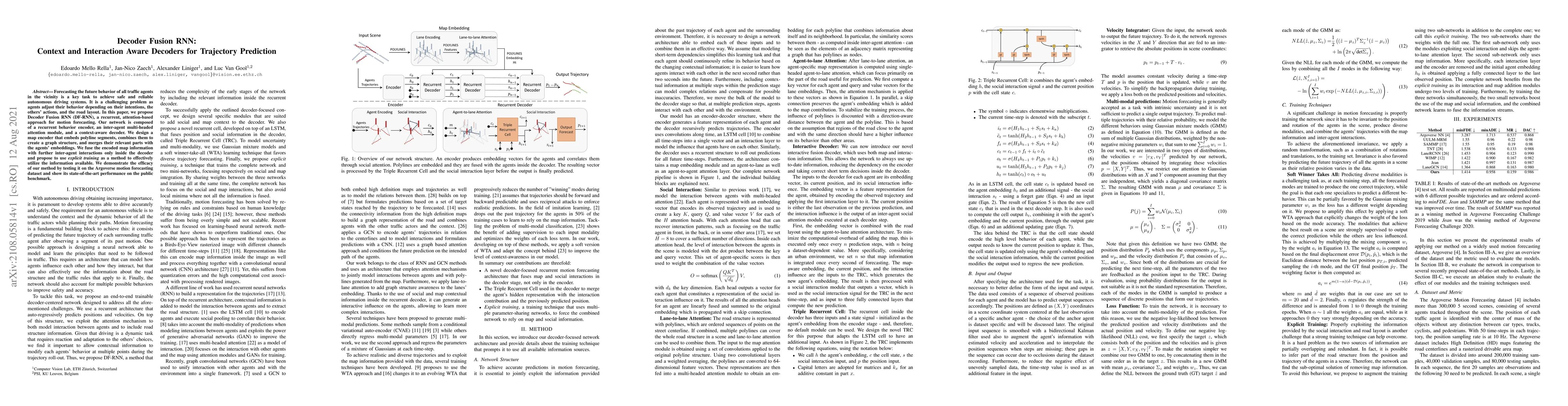 Thumbnail for Decoder Fusion RNN: Context and Interaction Aware Decoders for
  Trajectory Prediction