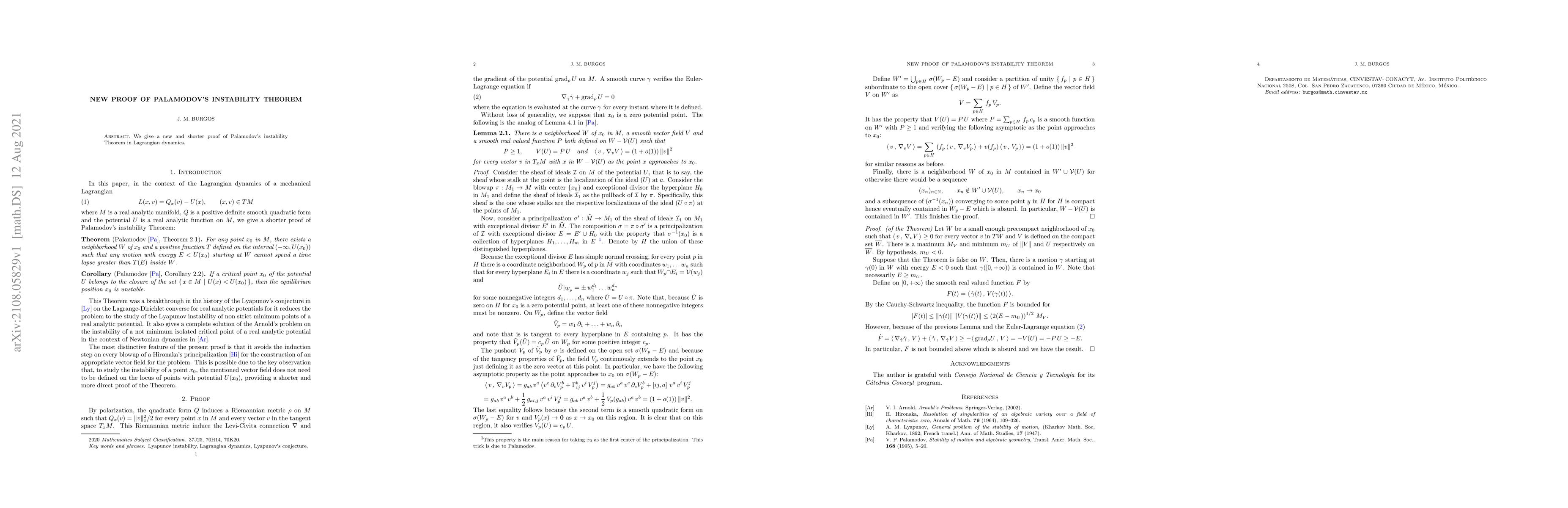 Thumbnail for A proof of the Palamodov's total instability conjecture