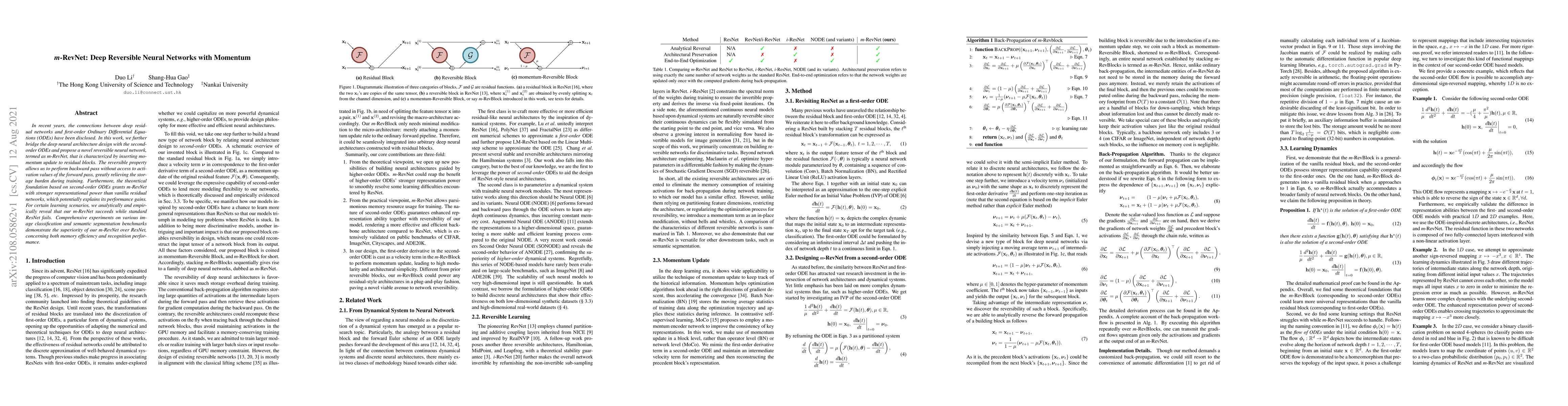 Thumbnail for m-RevNet: Deep Reversible Neural Networks with Momentum