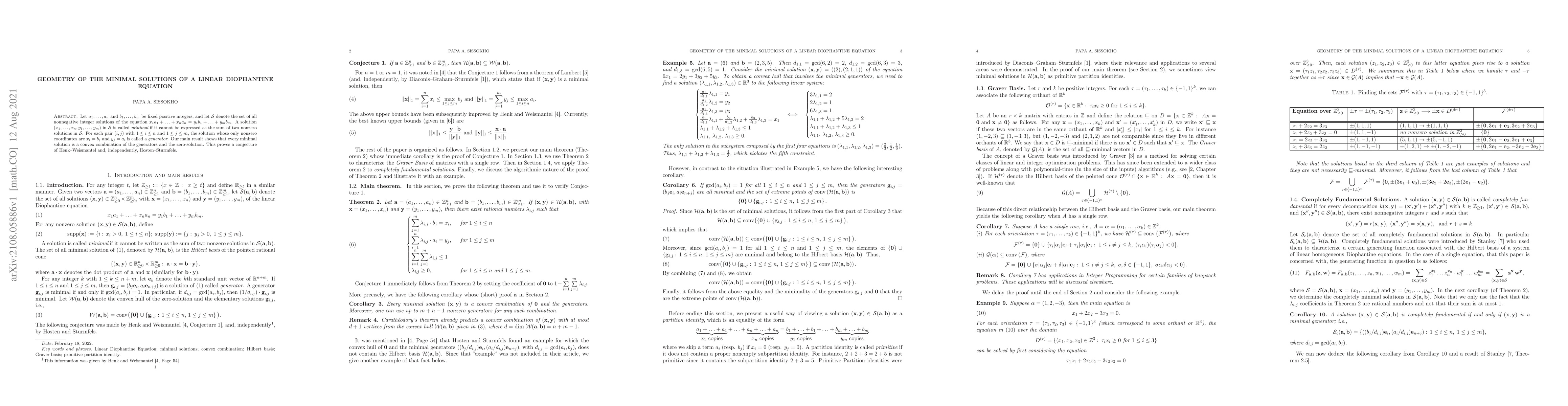 Thumbnail for Geometry of the minimal solutions of a linear Diophantine Equation