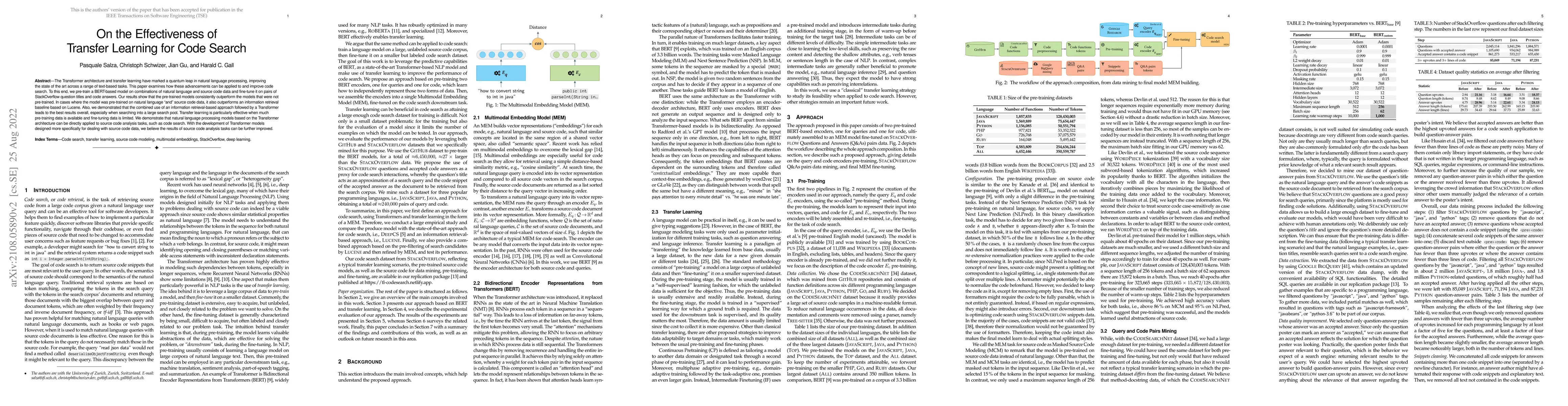 Thumbnail for On the Effectiveness of Transfer Learning for Code Search