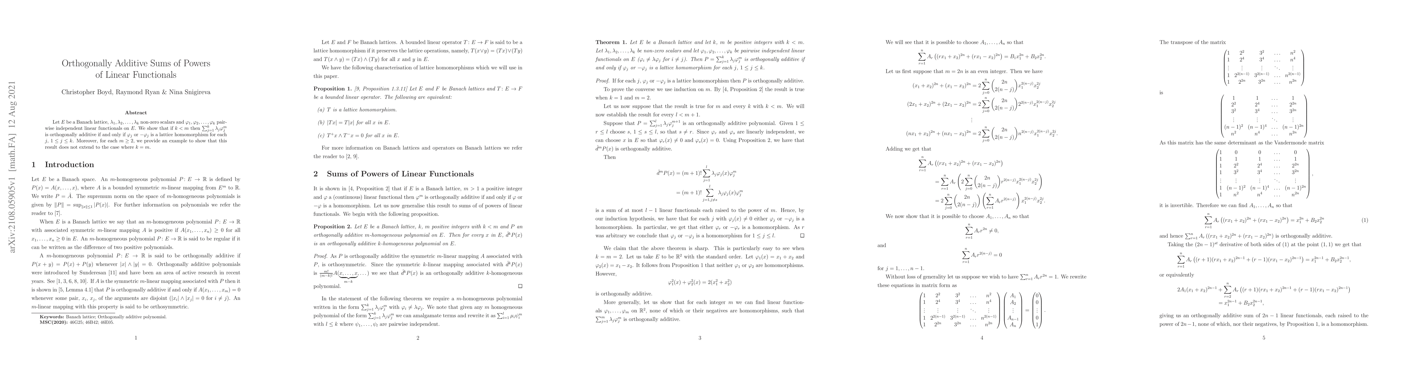Thumbnail for Orthogonally Additive Sums of Powers of Linear Functionals