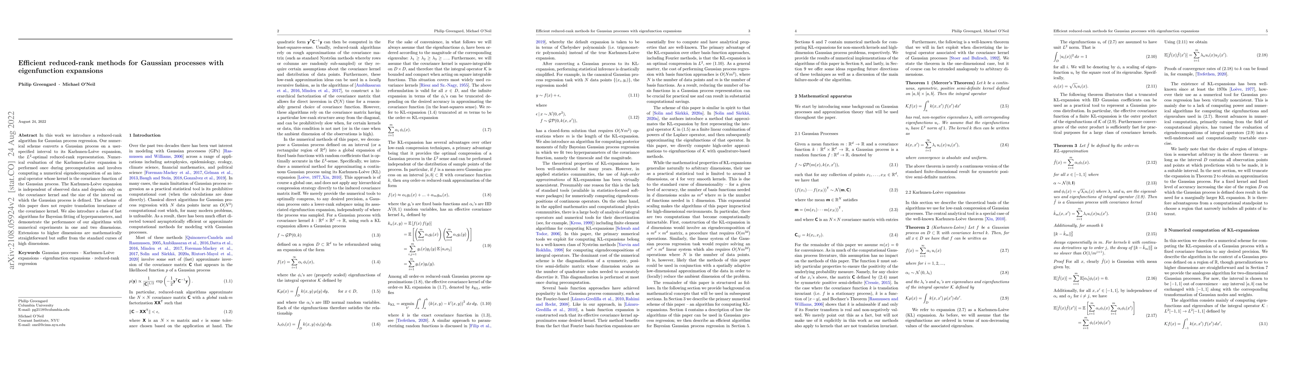 Thumbnail for Efficient reduced-rank methods for Gaussian processes with eigenfunction
  expansions