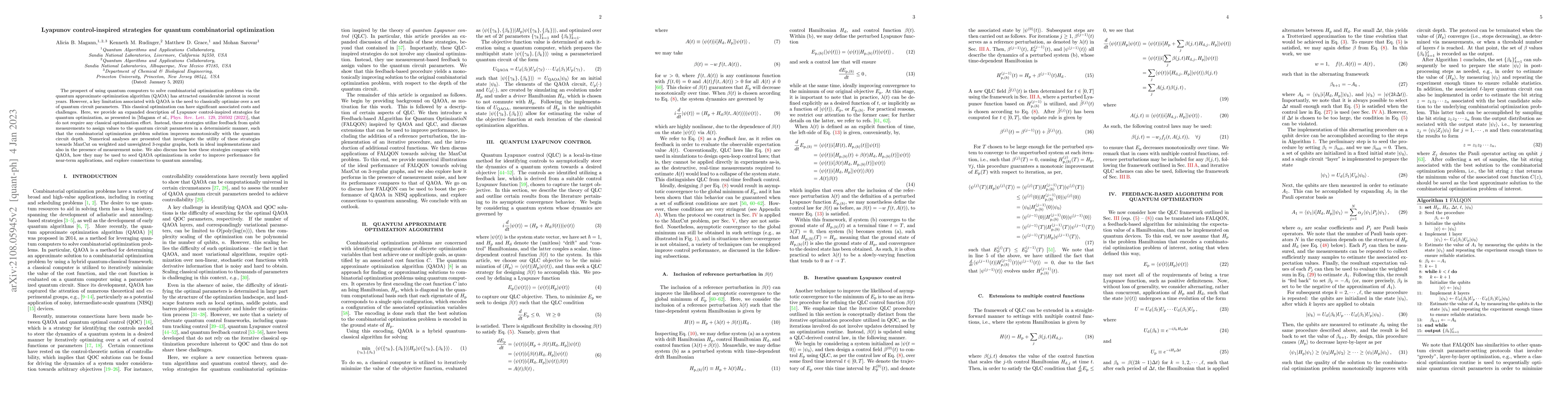Thumbnail for Lyapunov control-inspired strategies for quantum combinatorial
  optimization