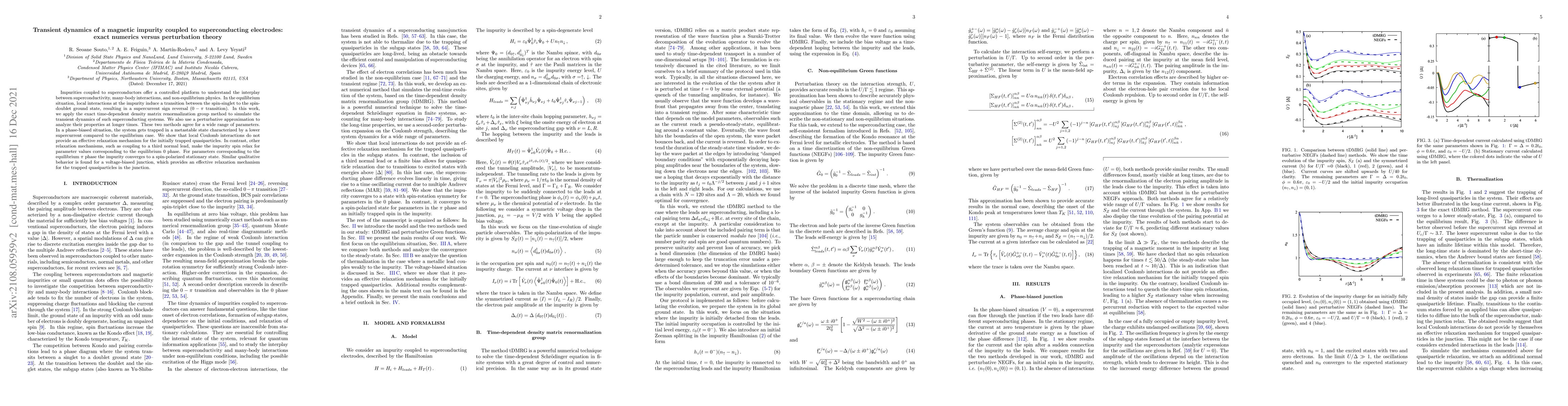 Thumbnail for Transient dynamics of a magnetic impurity coupled to superconducting
  electrodes: exact numerics versus perturbation theory