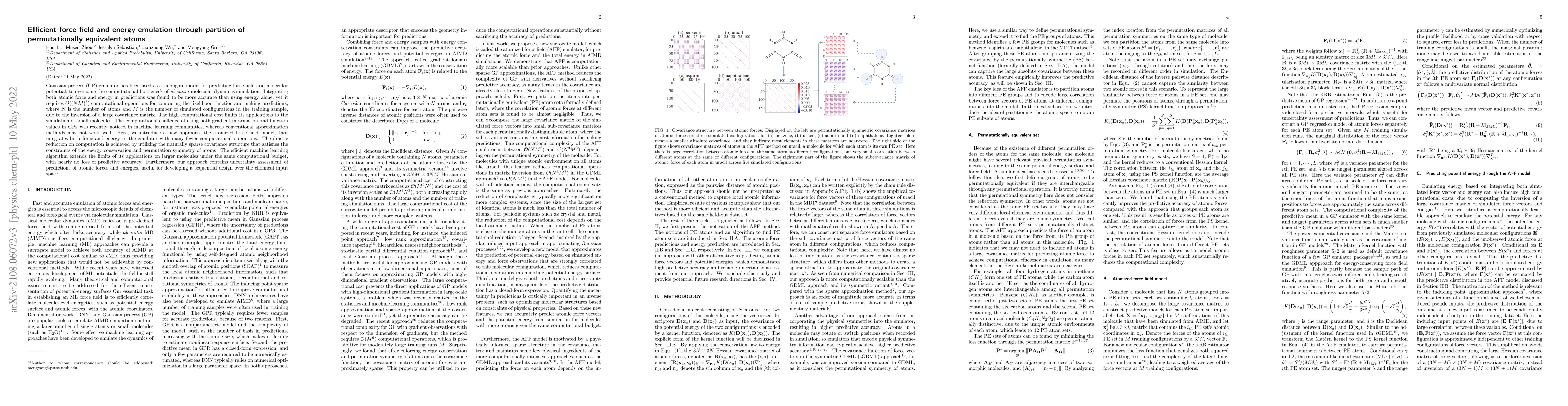 Thumbnail for Efficient force field and energy emulation through partition of
  permutationally equivalent atoms