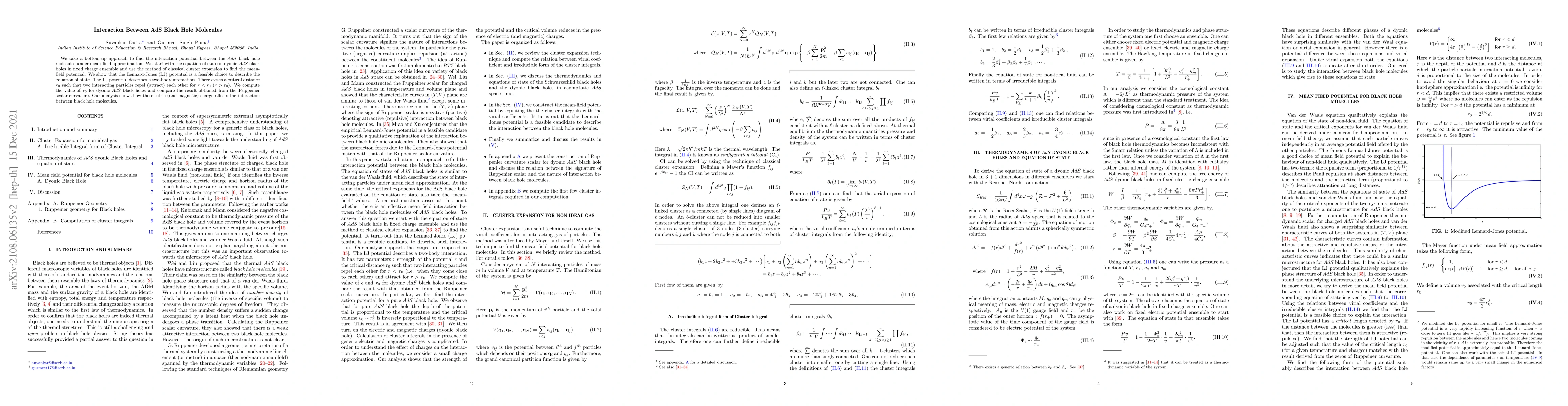 Thumbnail for Interaction Between AdS Black Hole Molecules