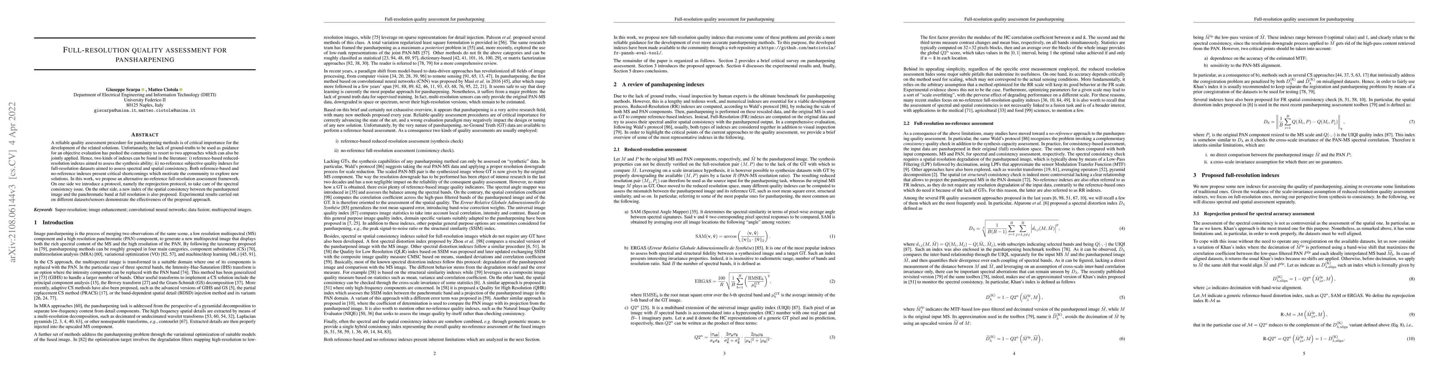 Thumbnail for Full-resolution quality assessment for pansharpening