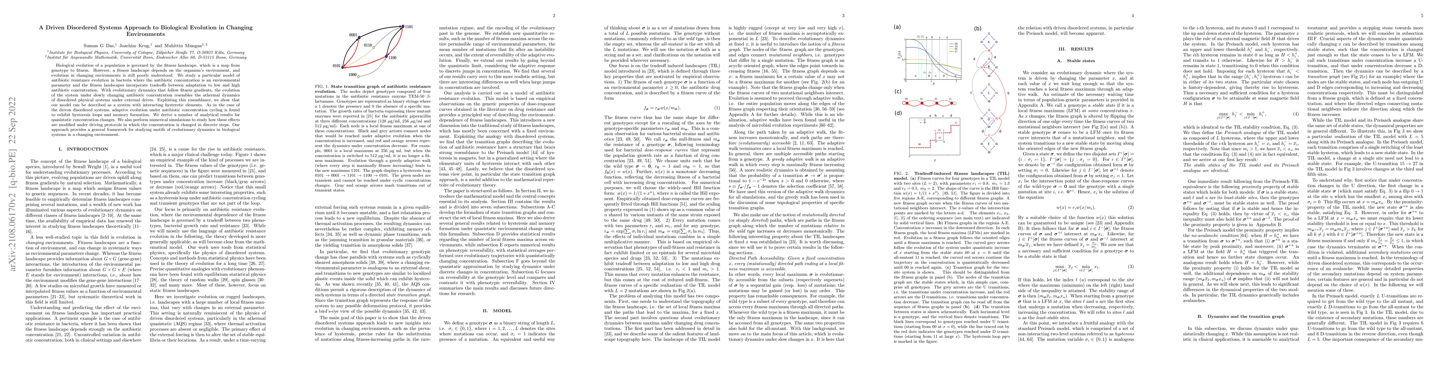 Thumbnail for A Driven Disordered Systems Approach to Biological Evolution in Changing
  Environments
