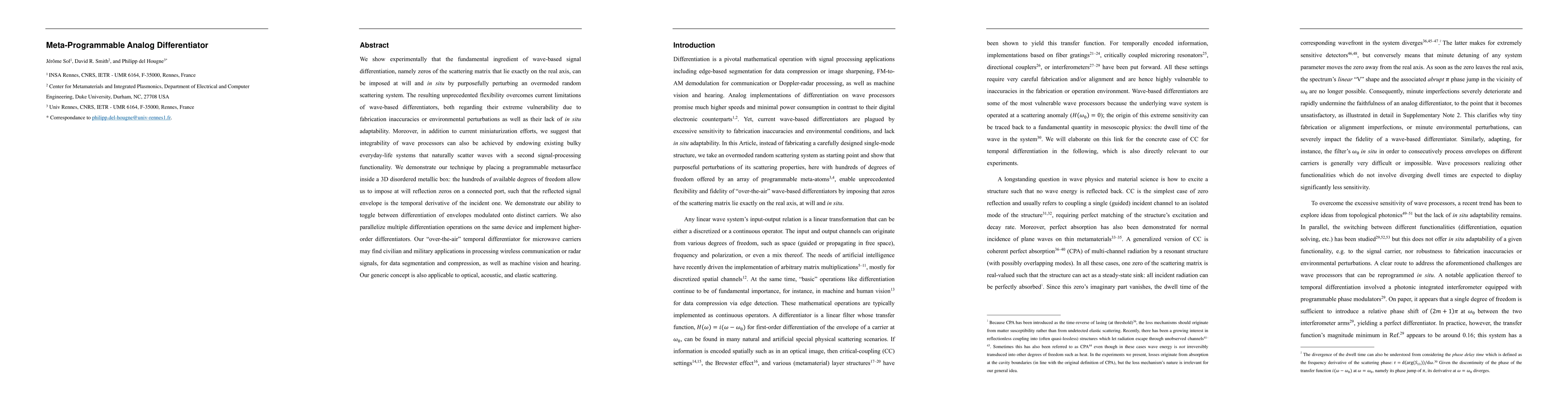 Thumbnail for Meta-Programmable Analog Differentiator
