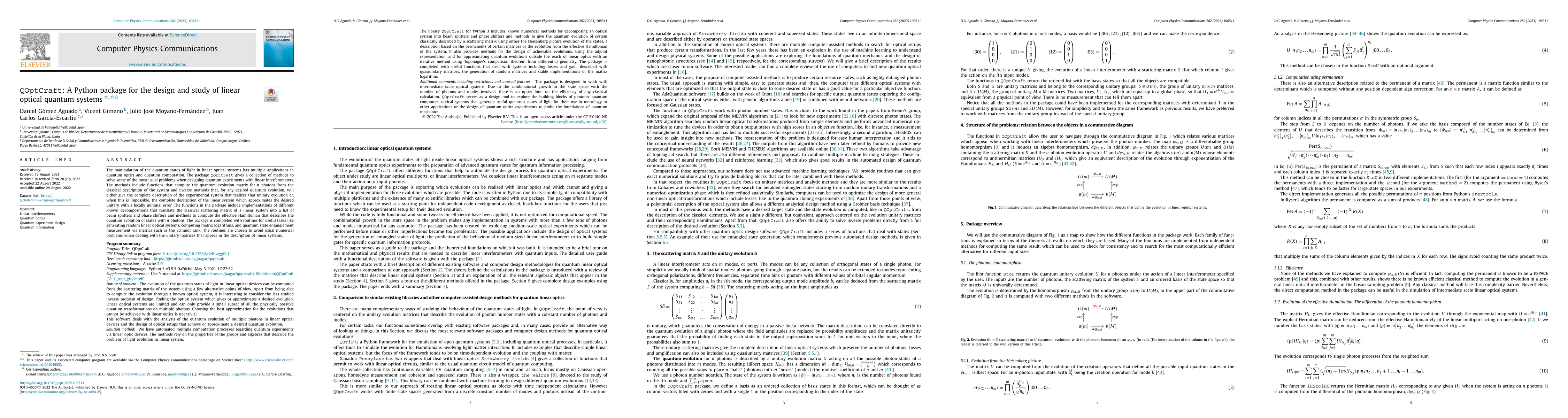 Thumbnail for QOptCraft: A Python package for the design and study of linear optical
  quantum systems