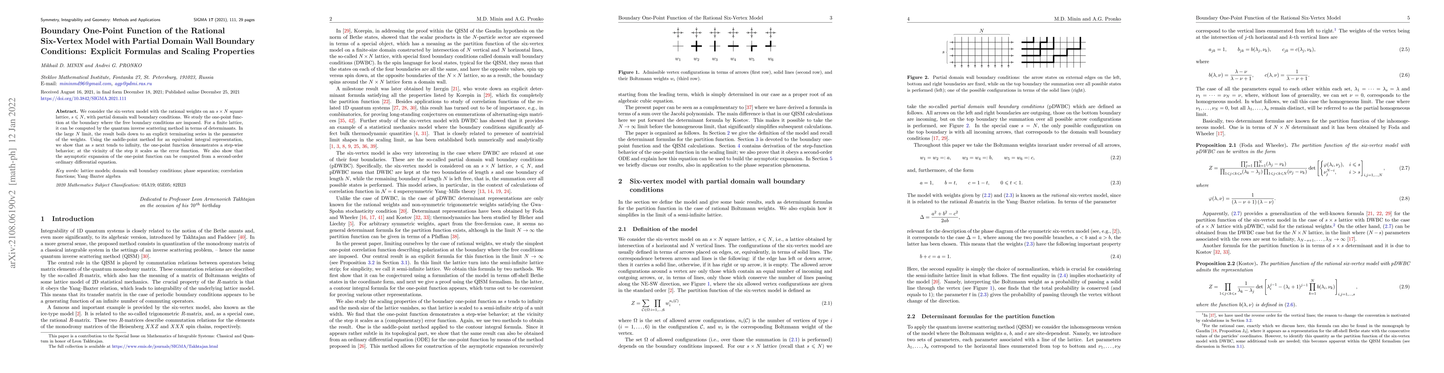 Thumbnail for Boundary one-point function of the rational six-vertex model with
  partial domain wall boundary conditions: explicit formulas and scaling
  properties