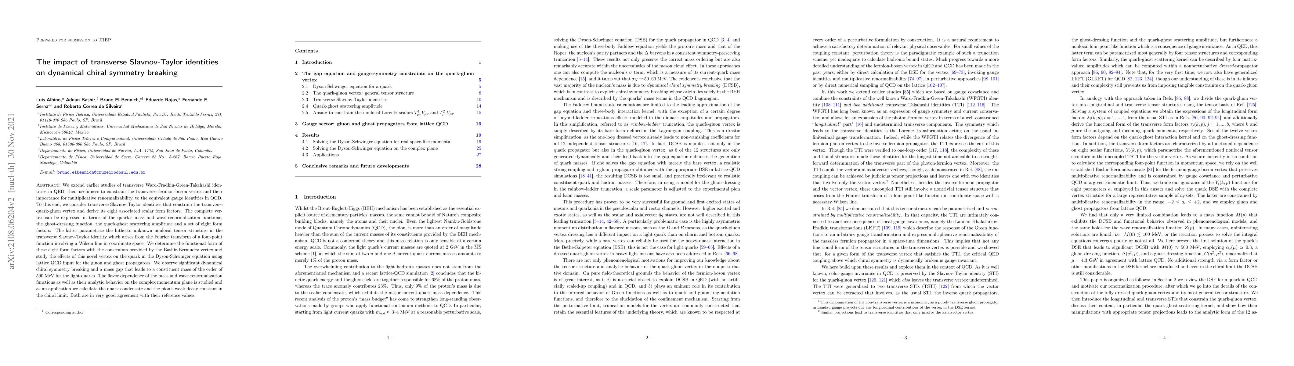 Thumbnail for The impact of transverse Slavnov-Taylor identities on dynamical chiral
  symmetry breaking