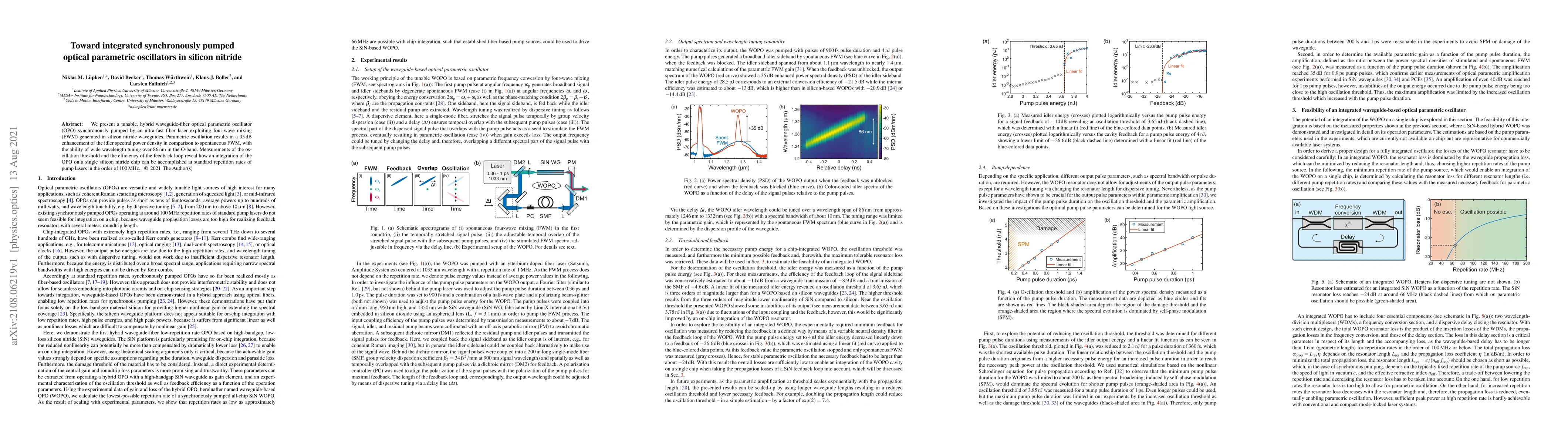Thumbnail for Toward integrated synchronously pumped optical parametric oscillators in
  silicon nitride