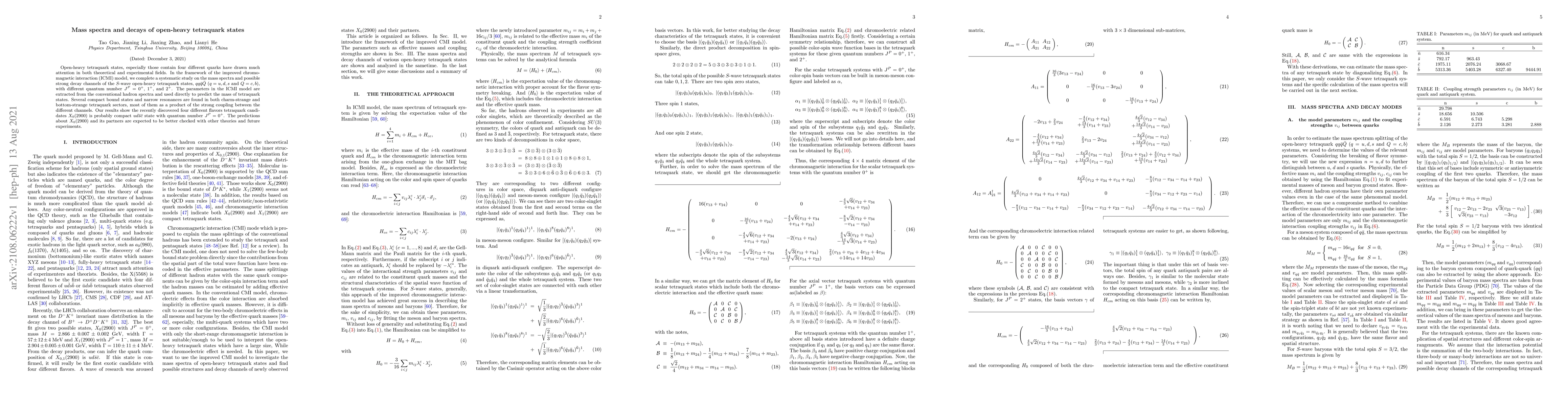 Thumbnail for Mass spectra and decays of open-heavy tetraquark states