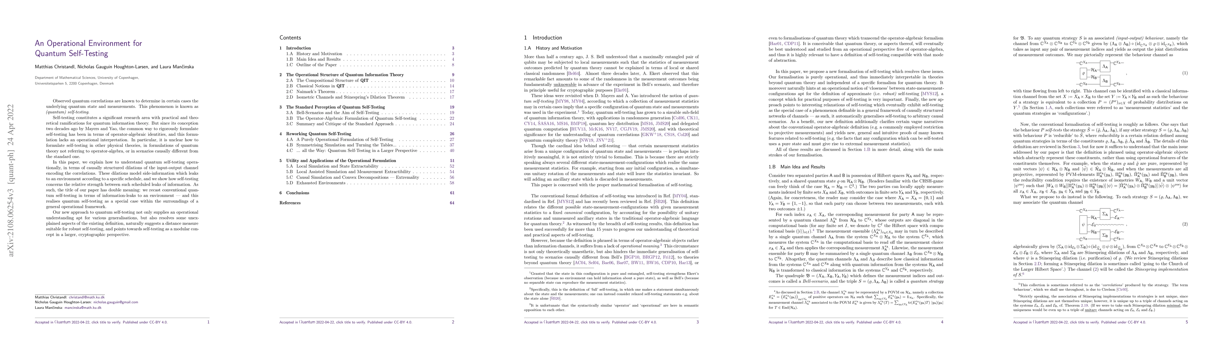 Thumbnail for An Operational Environment for Quantum Self-Testing
