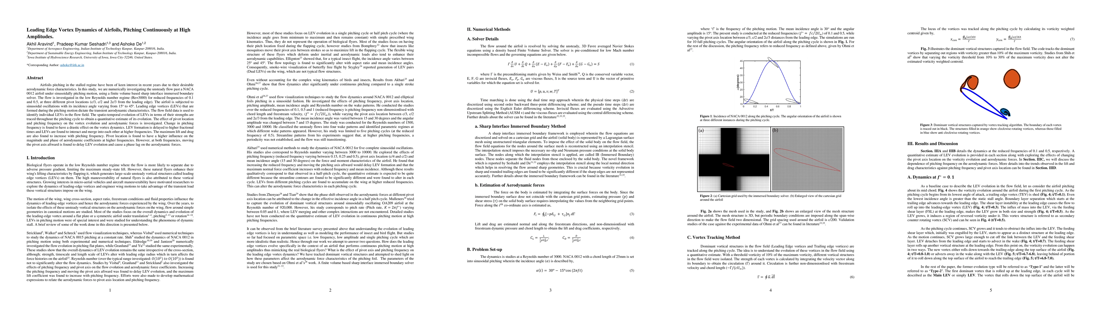 Thumbnail for Leading Edge Vortex Dynamics of Airfoils, Pitching Continuously at High
  Amplitudes