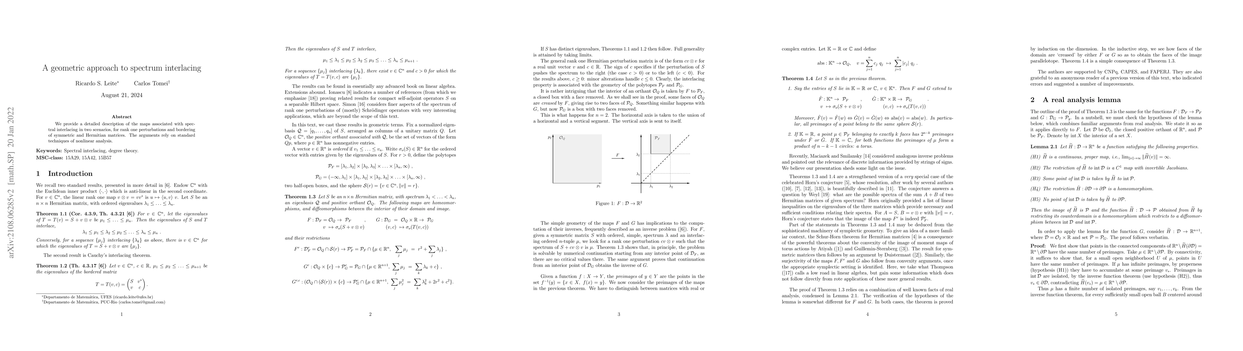 Thumbnail for The geometry of spectral interlacing