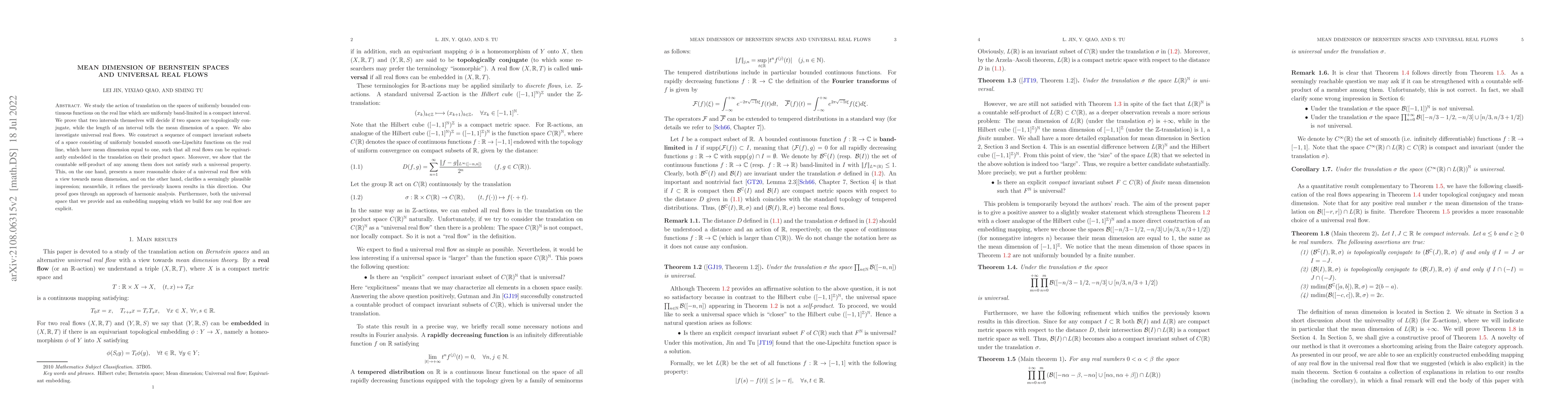 Thumbnail for Mean dimension of Bernstein spaces and universal real flows