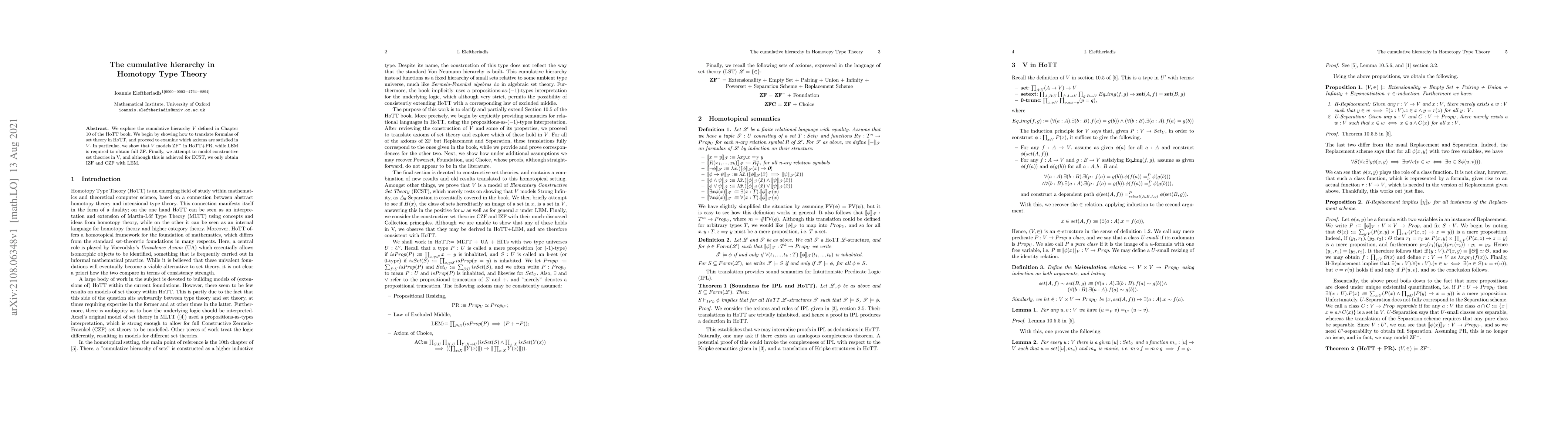 Thumbnail for The cumulative hierarchy in Homotopy Type Theory