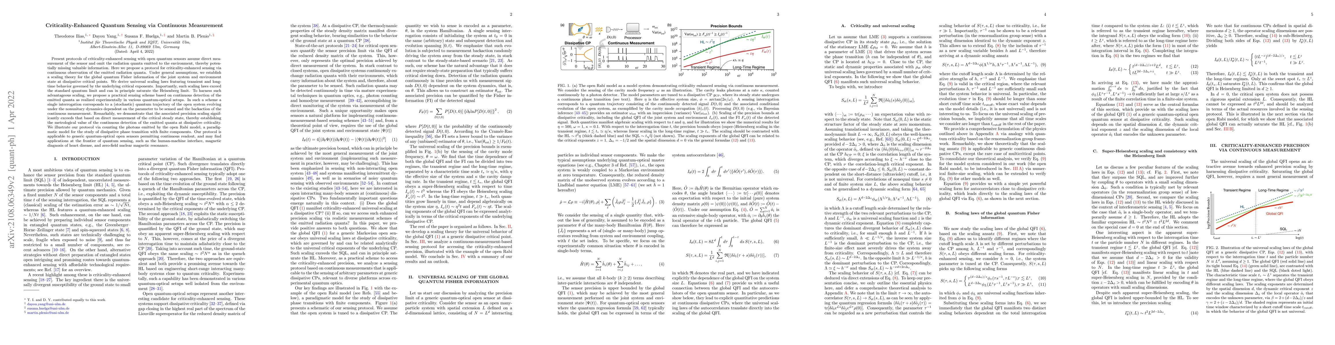 Thumbnail for Criticality-Enhanced Quantum Sensing via Continuous Measurement