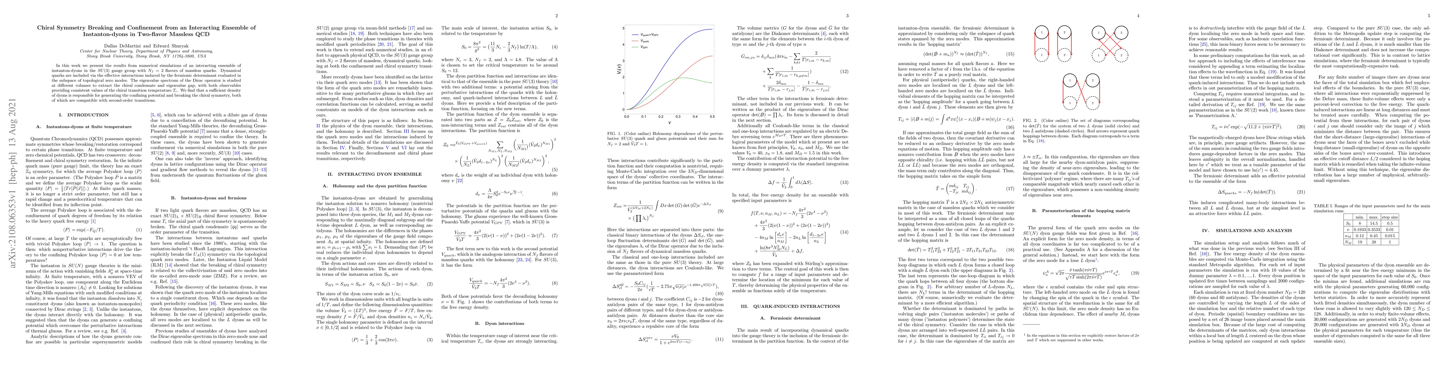 Thumbnail for Chiral Symmetry Breaking and Confinement from an Interacting Ensemble of
  Instanton-dyons in Two-flavor Massless QCD