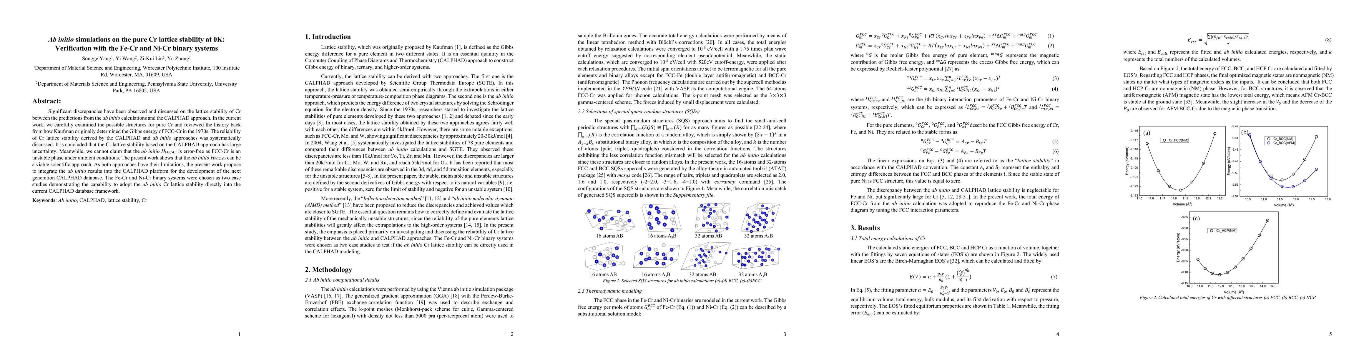 Thumbnail for Ab initio simulations on the pure Cr lattice stability at 0K:
  Verification with the Fe-Cr and Ni-Cr binary systems