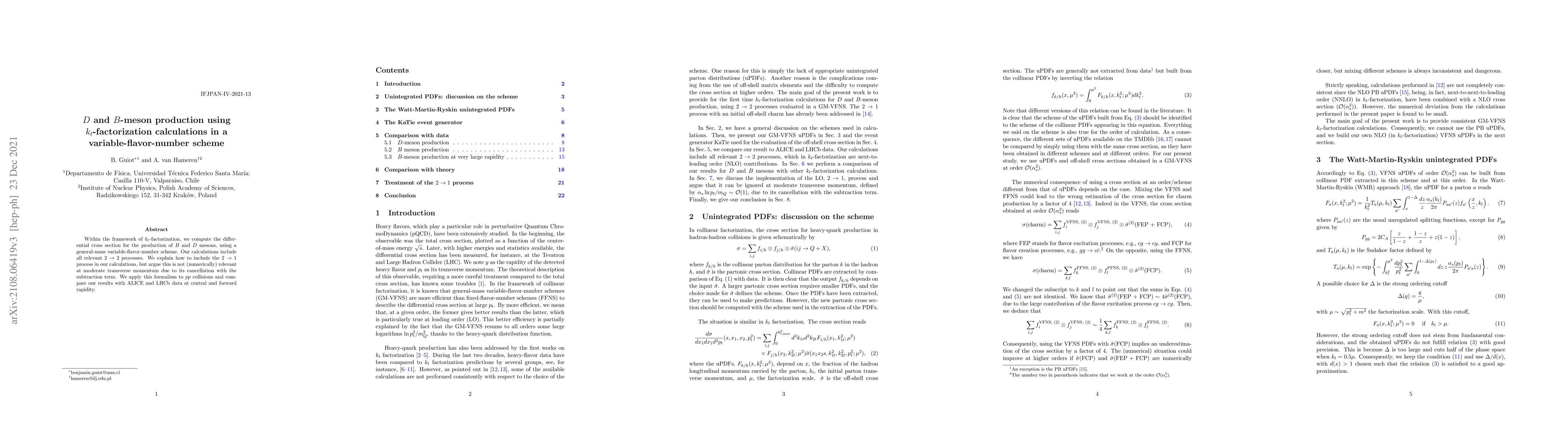 Thumbnail for D and B-meson production using kt-factorization calculations in a
  variable-flavor-number scheme