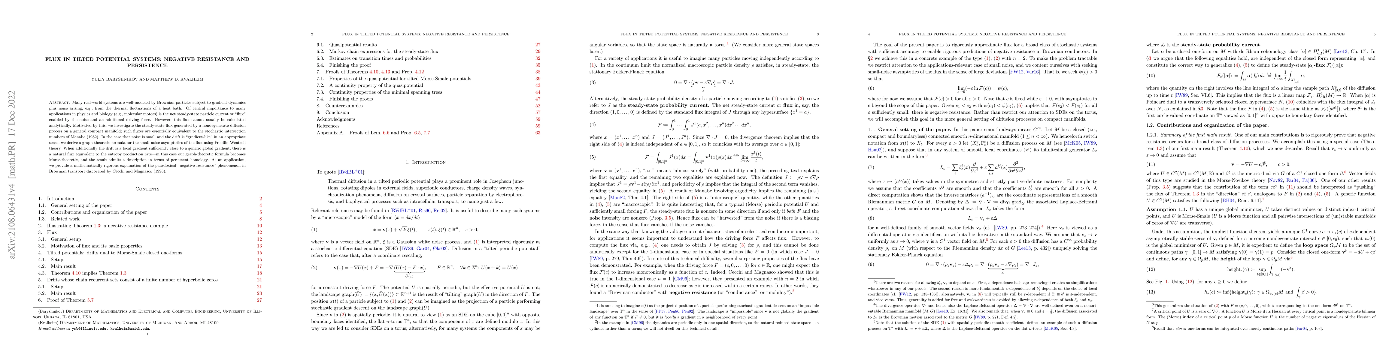 Thumbnail for Flux in tilted potential systems: negative resistance and persistence