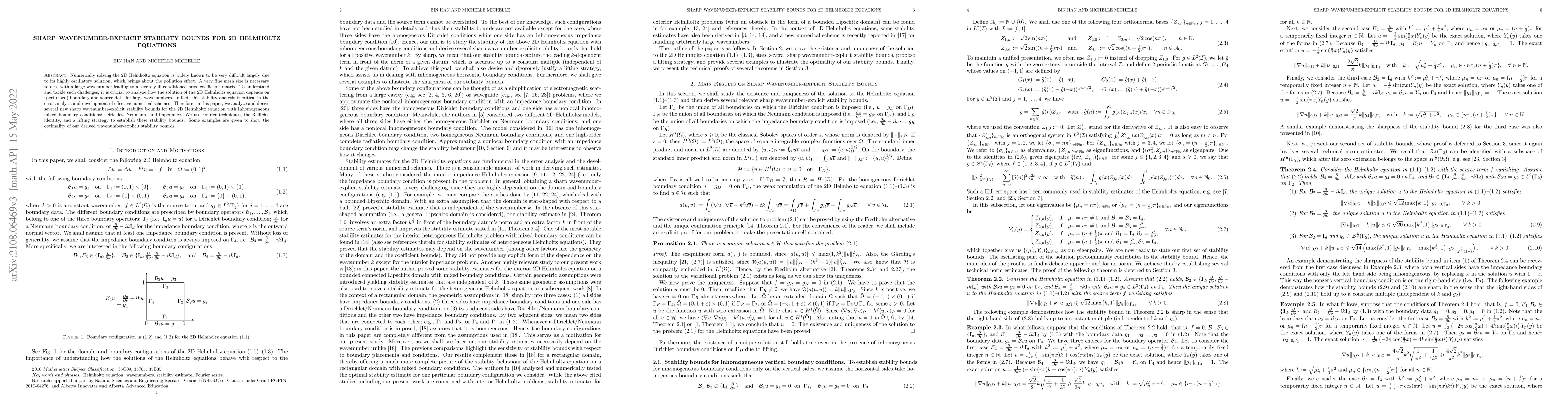 Thumbnail for Sharp Stability Wavenumber-explicit Bounds for 2D Helmholtz Equations