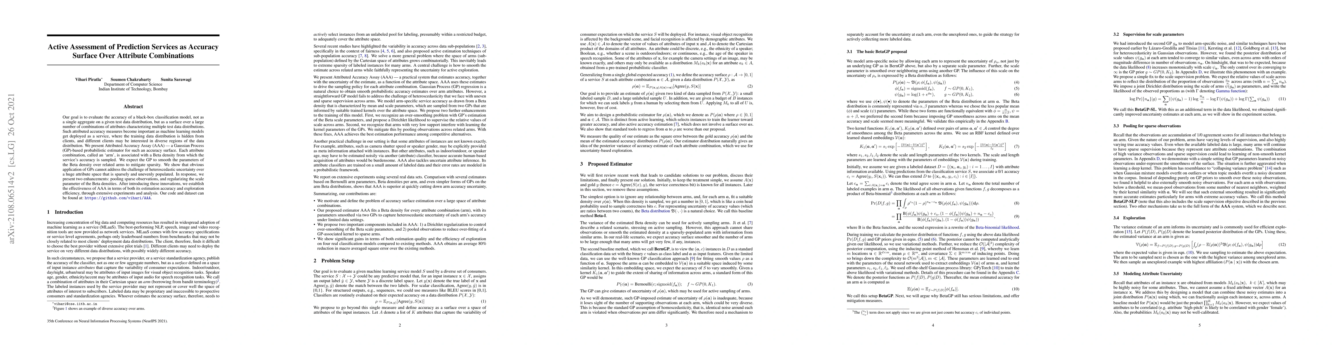 Thumbnail for Active Assessment of Prediction Services as Accuracy Surface Over
  Attribute Combinations
