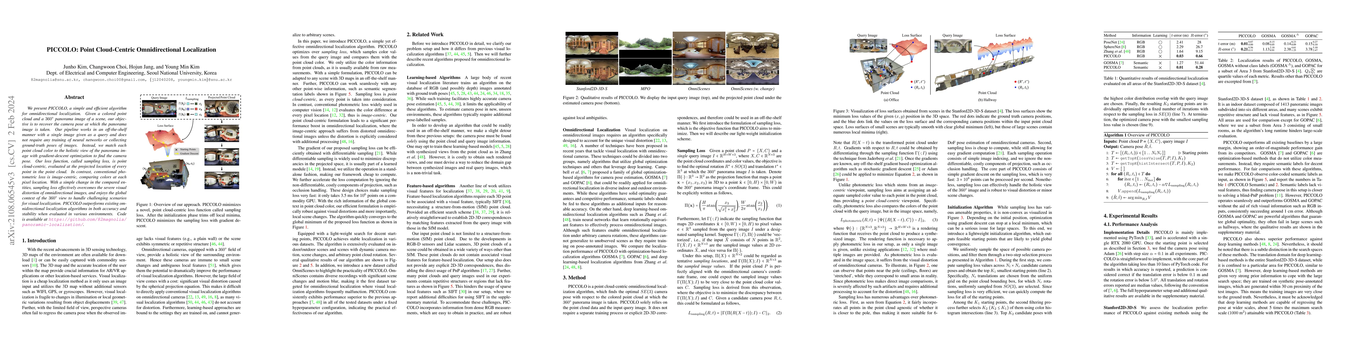 Thumbnail for PICCOLO: Point Cloud-Centric Omnidirectional Localization