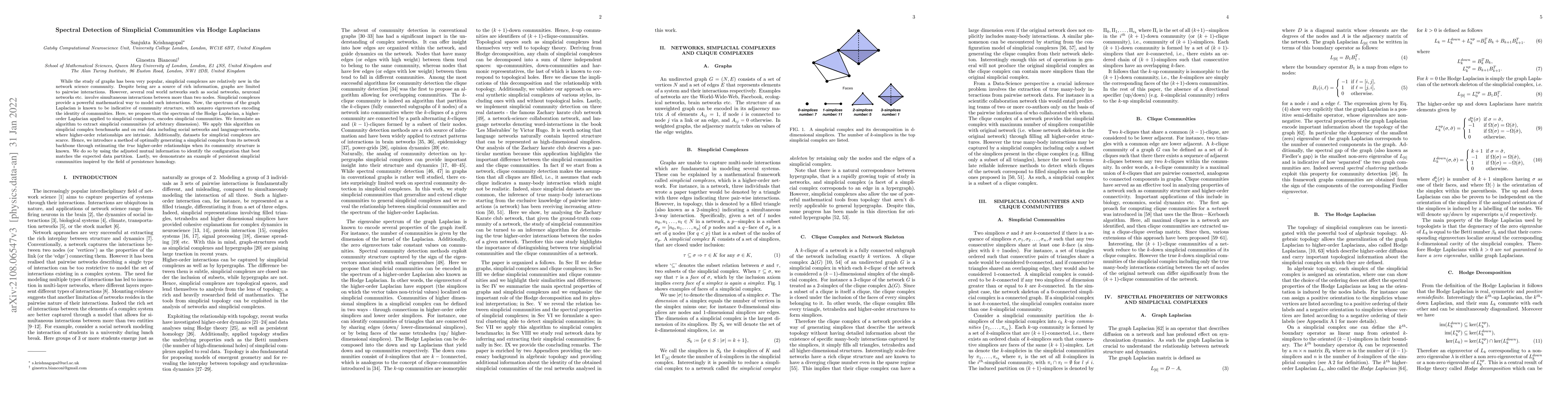 Thumbnail for Spectral Detection of Simplicial Communities via Hodge Laplacians