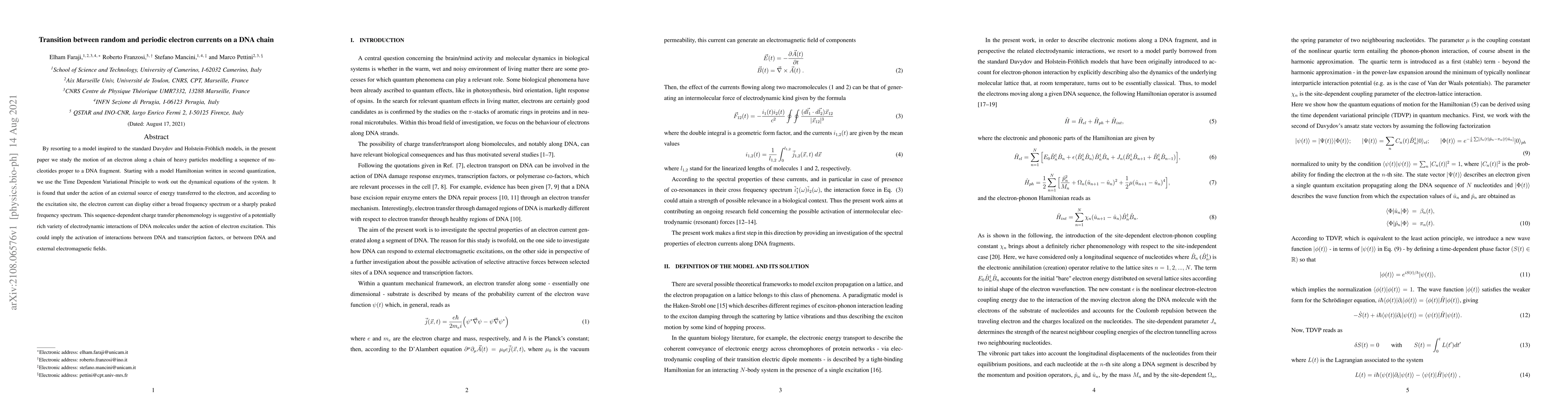 Thumbnail for Transition between random and periodic electron currents on a DNA chain