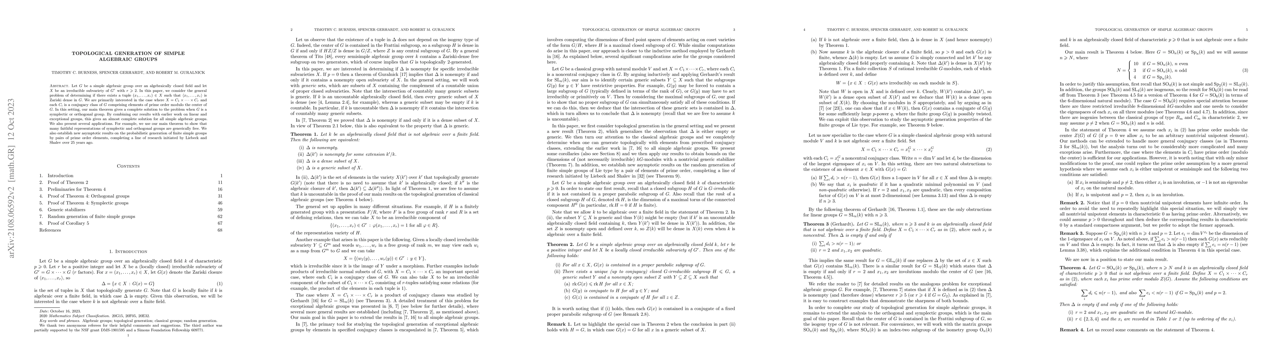 Thumbnail for Topological generation of simple algebraic groups
