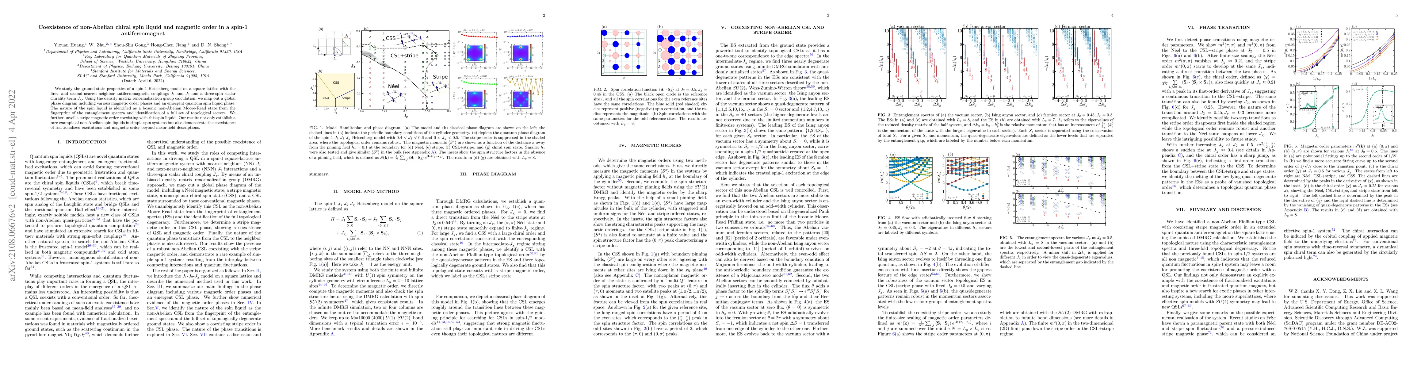 Thumbnail for Coexistence of non-Abelian chiral spin liquid and magnetic order in a
  spin-1 antiferromagnet