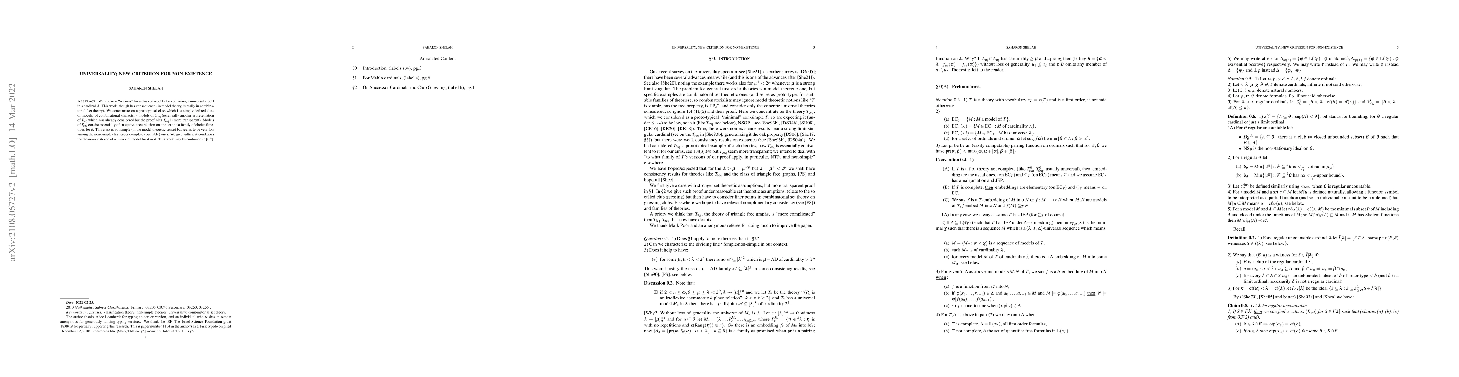 Thumbnail for Universality: new criterion for non-existence
