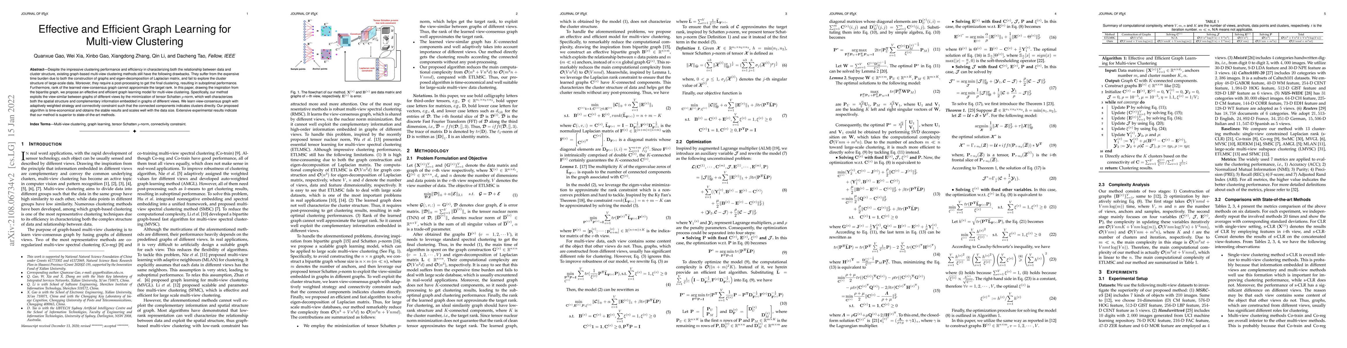 Thumbnail for Effective and Efficient Graph Learning for Multi-view Clustering