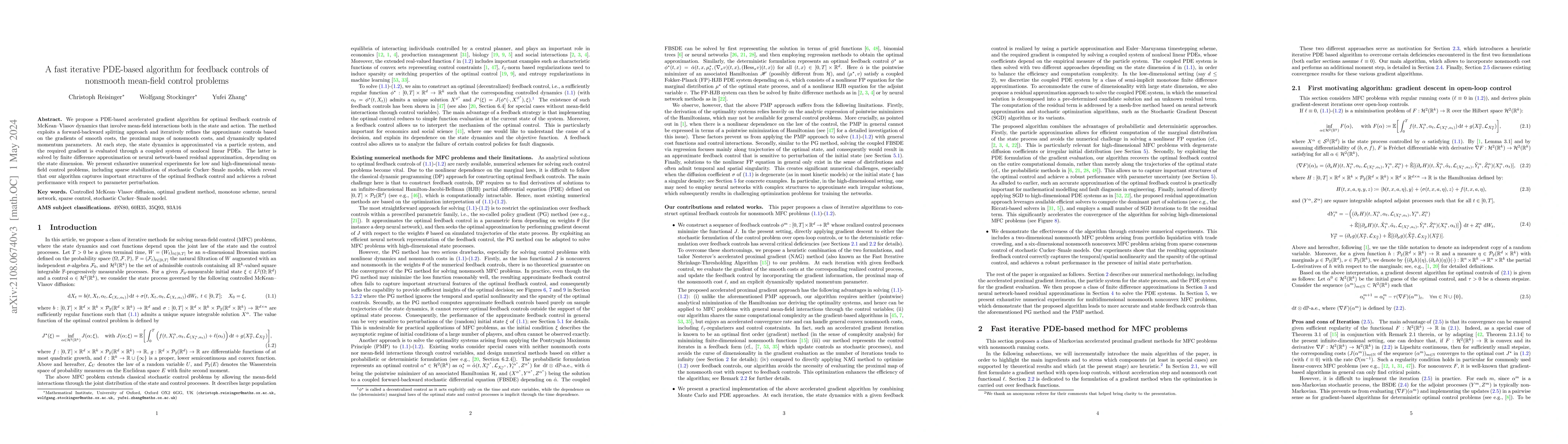 Thumbnail for A fast iterative PDE-based algorithm for feedback controls of nonsmooth
  mean-field control problems