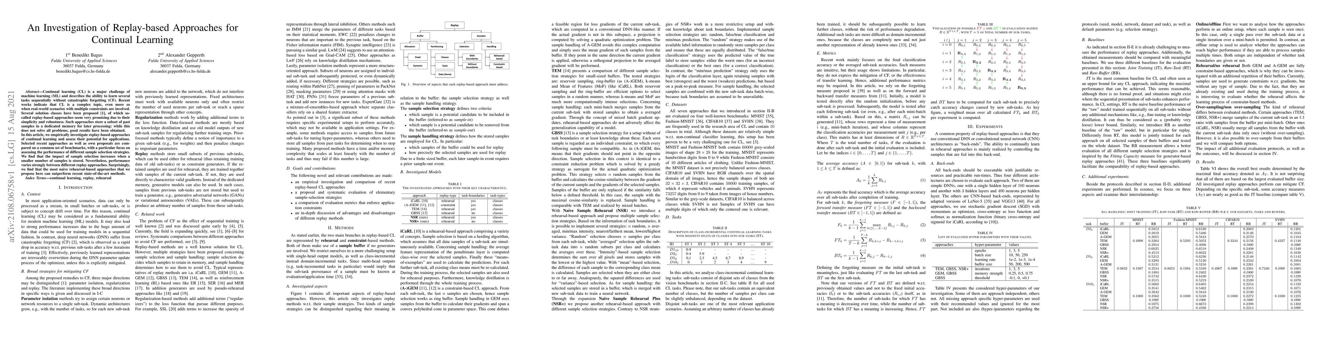 Thumbnail for An Investigation of Replay-based Approaches for Continual Learning