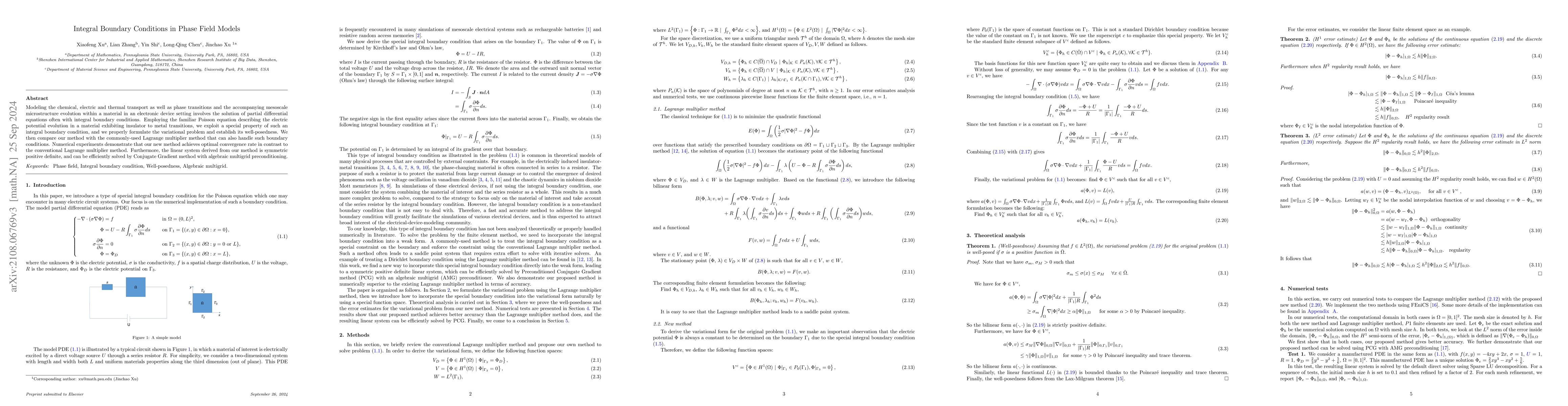Thumbnail for Integral boundary conditions in phase field models