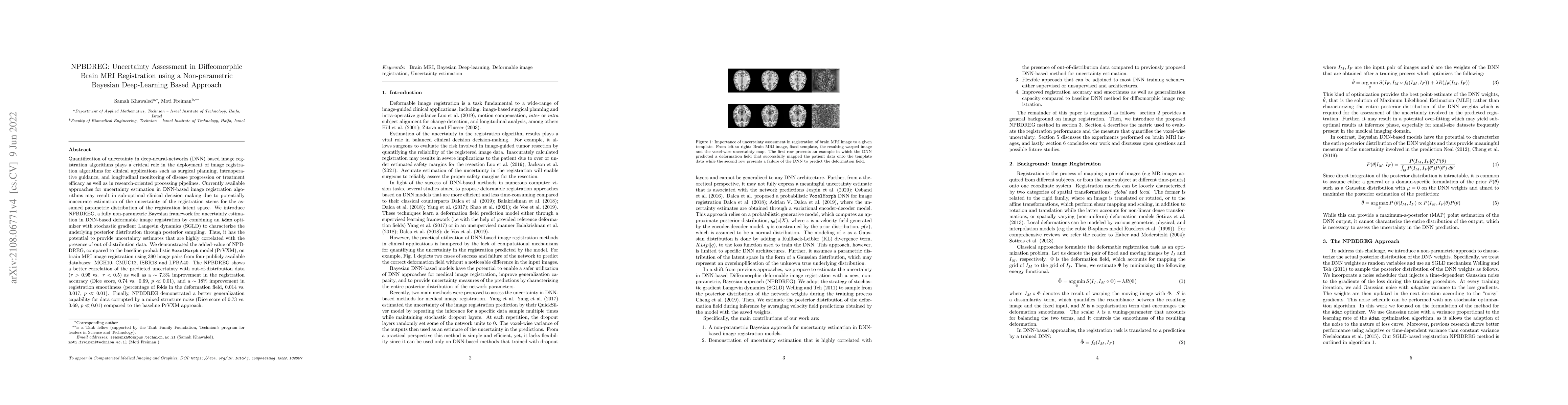 Thumbnail for NPBDREG: Uncertainty Assessment in Diffeomorphic Brain MRI Registration
  using a Non-parametric Bayesian Deep-Learning Based Approach