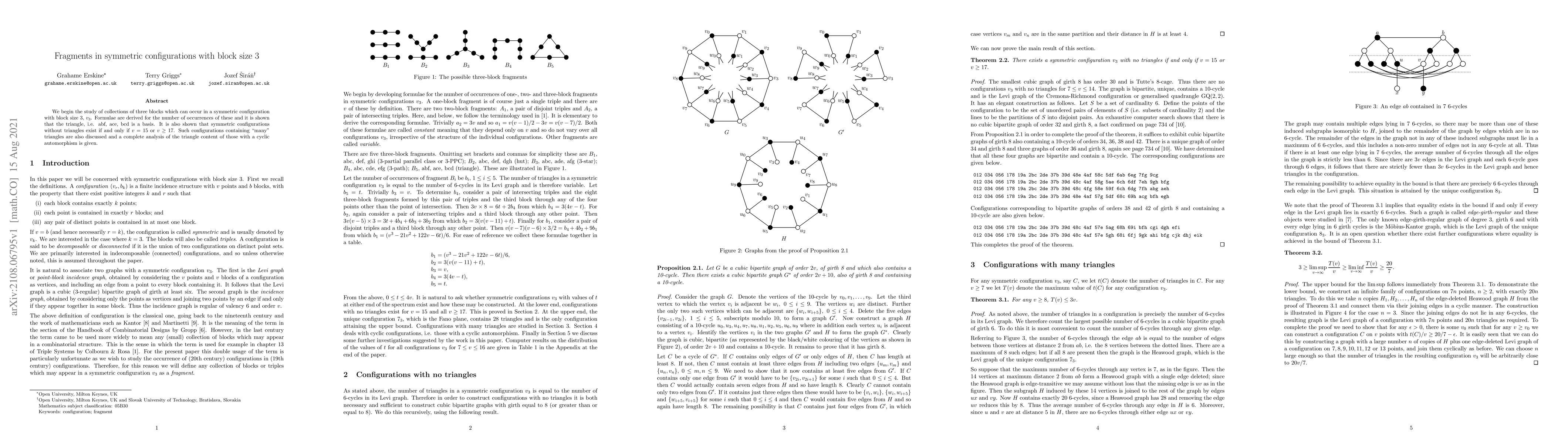 Thumbnail for Fragments in symmetric configurations with block size 3
